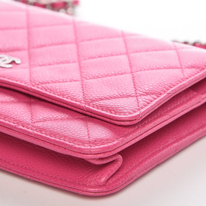 Chanel Caviar Quilted Wallet on Chain WOC Pink 10 of 12