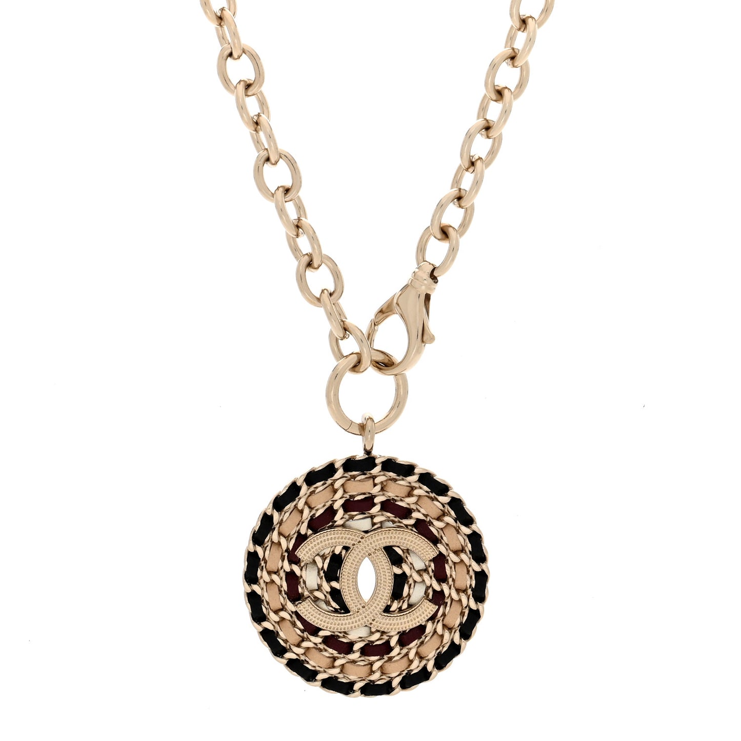 Lambskin Chain CC Necklace Gold