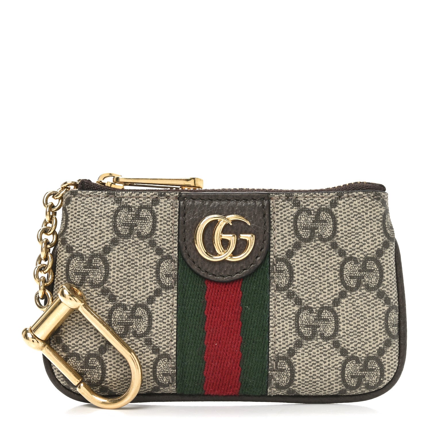 Gucci GG Supreme Monogram Web Ophidia Key Case Beige New Acero 1 of 7