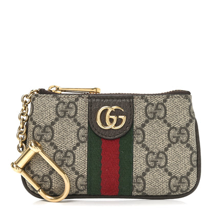 Gucci GG Supreme Monogram Web Ophidia Key Case Beige New Acero 1 of 7