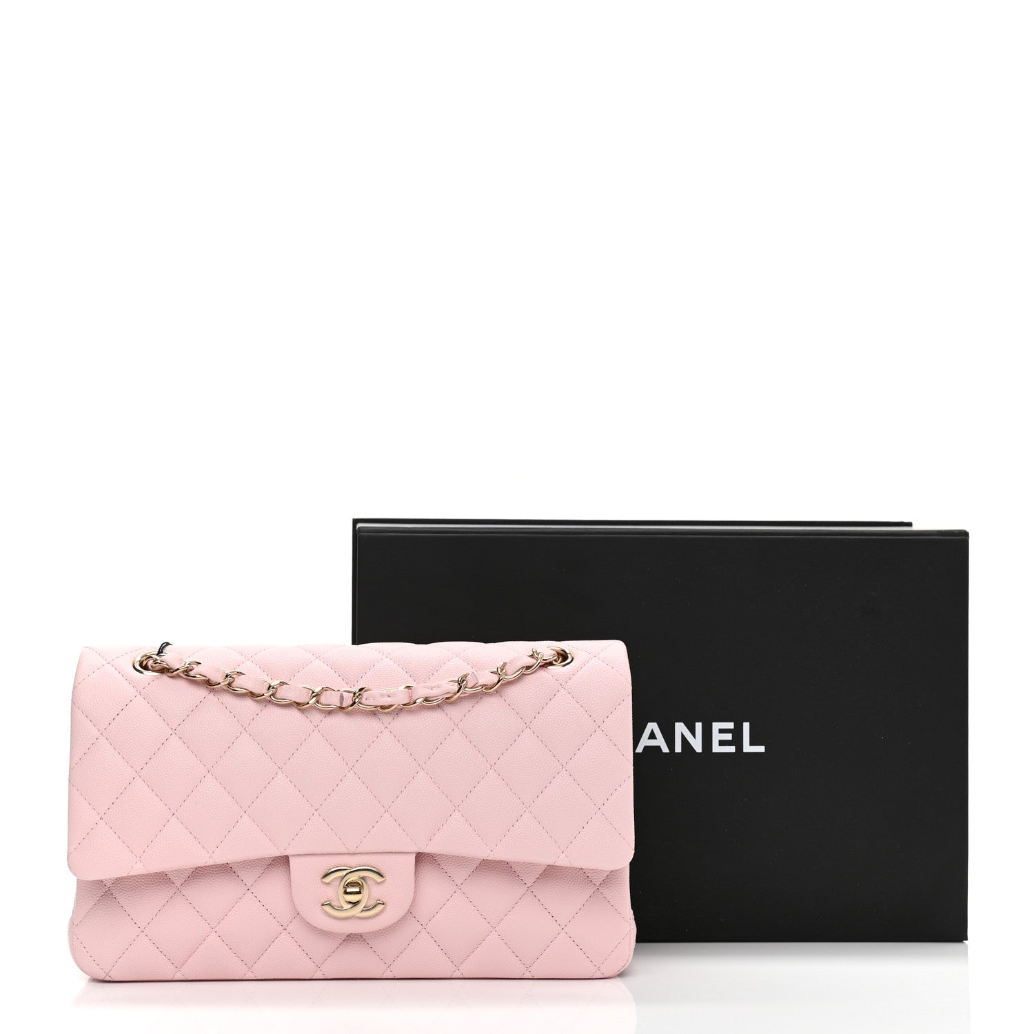 Chanel Caviar Quilted Medium Double Flap Light Pink 9 of 9