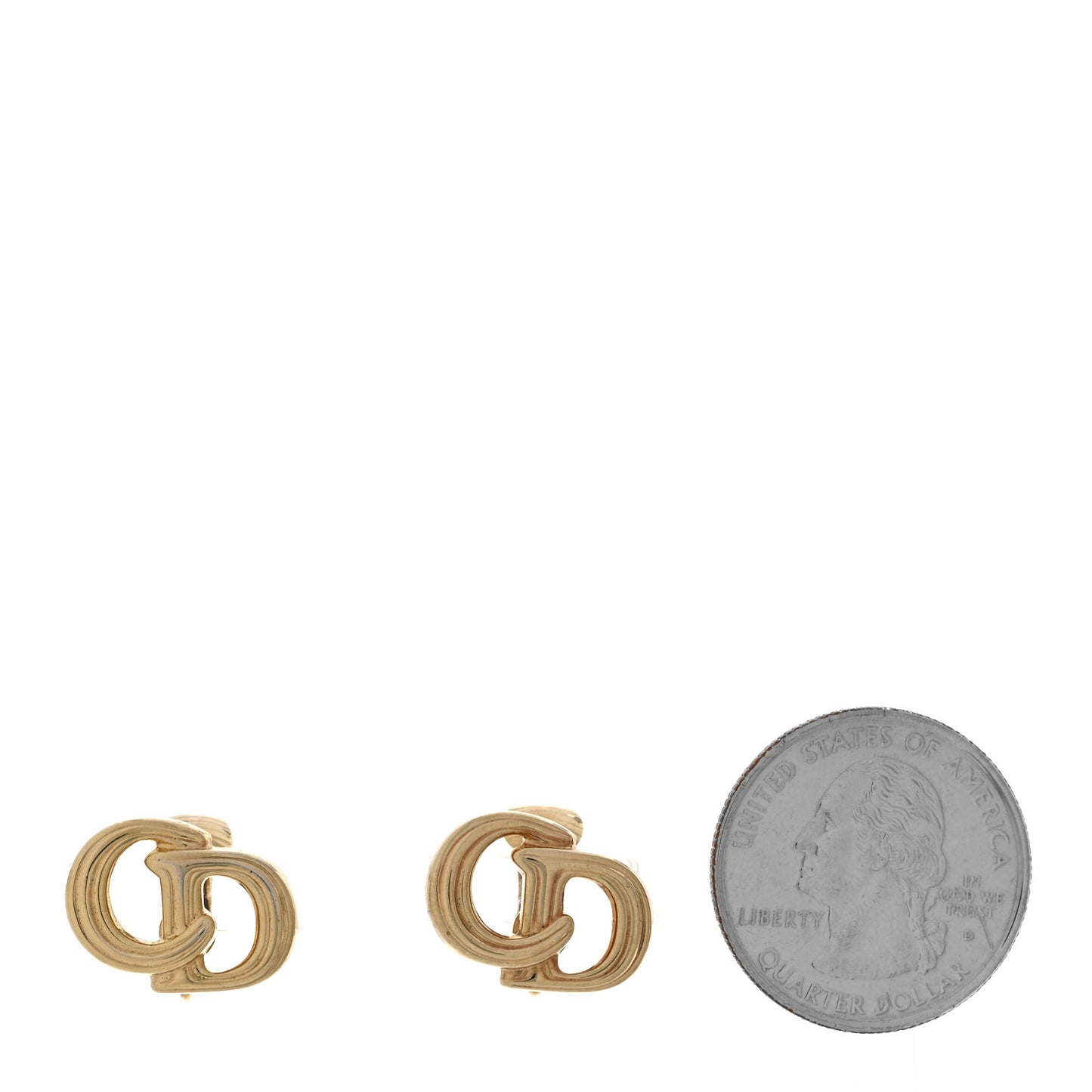 Metal CD Clip On Earrings Gold