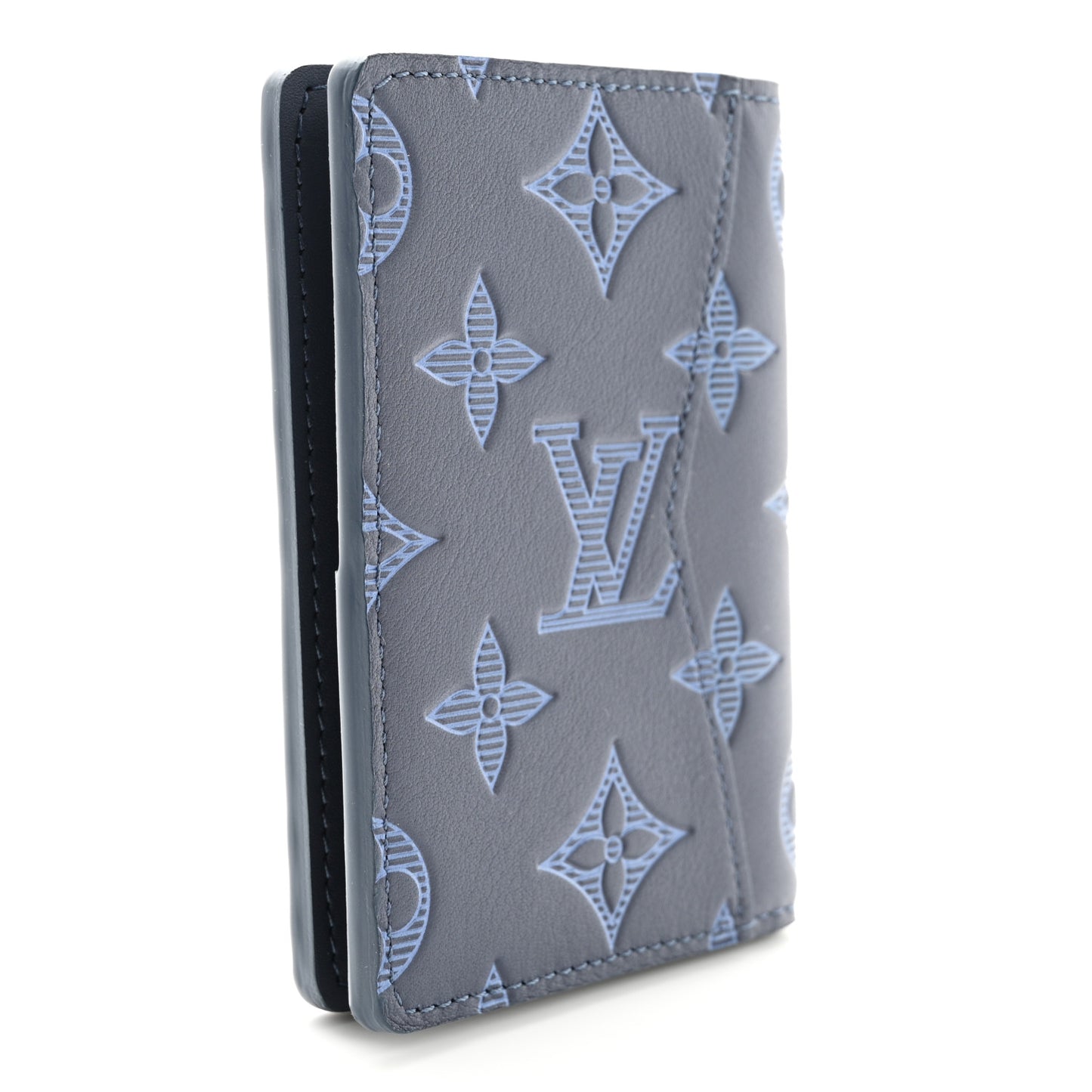 Calfskin Monogram Shadow Pocket Organizer Blue