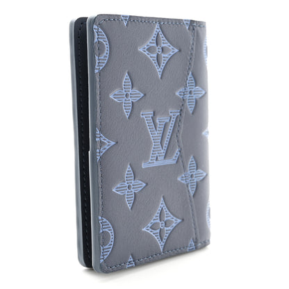 Louis Vuitton Calfskin Monogram Shadow Pocket Organizer Blue 3 of 6