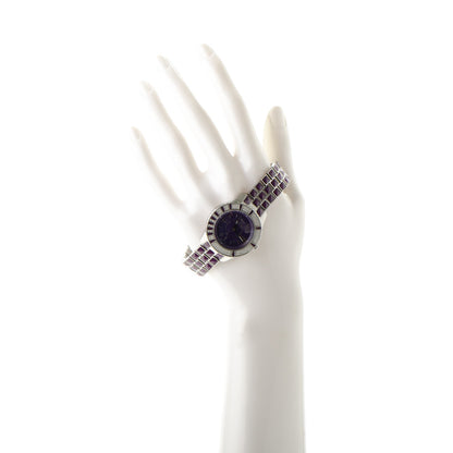 Christian Dior Stainless Steel Diamond Sapphire 33mm Christal Quartz Watch Purple 2 of 10