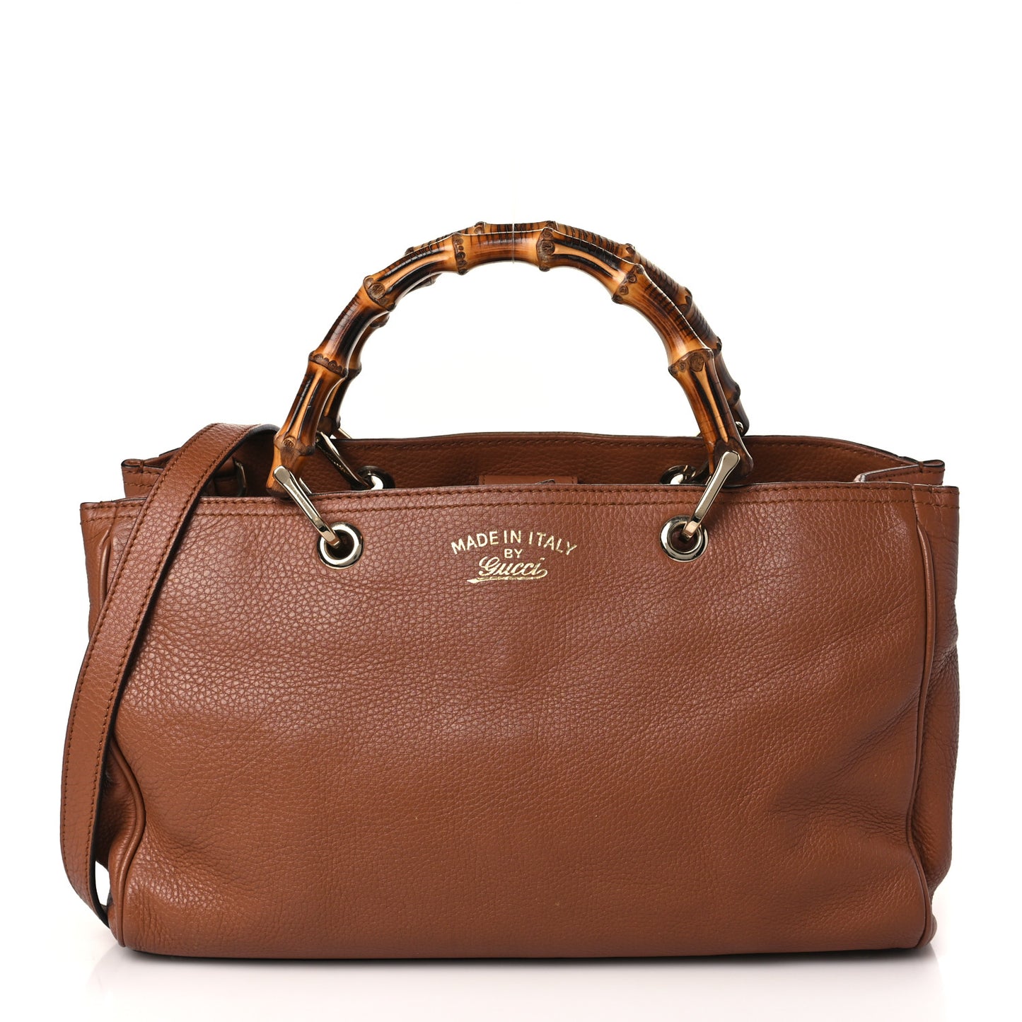 Pebbled Calfskin Medium Bamboo Shopper Tote Acero