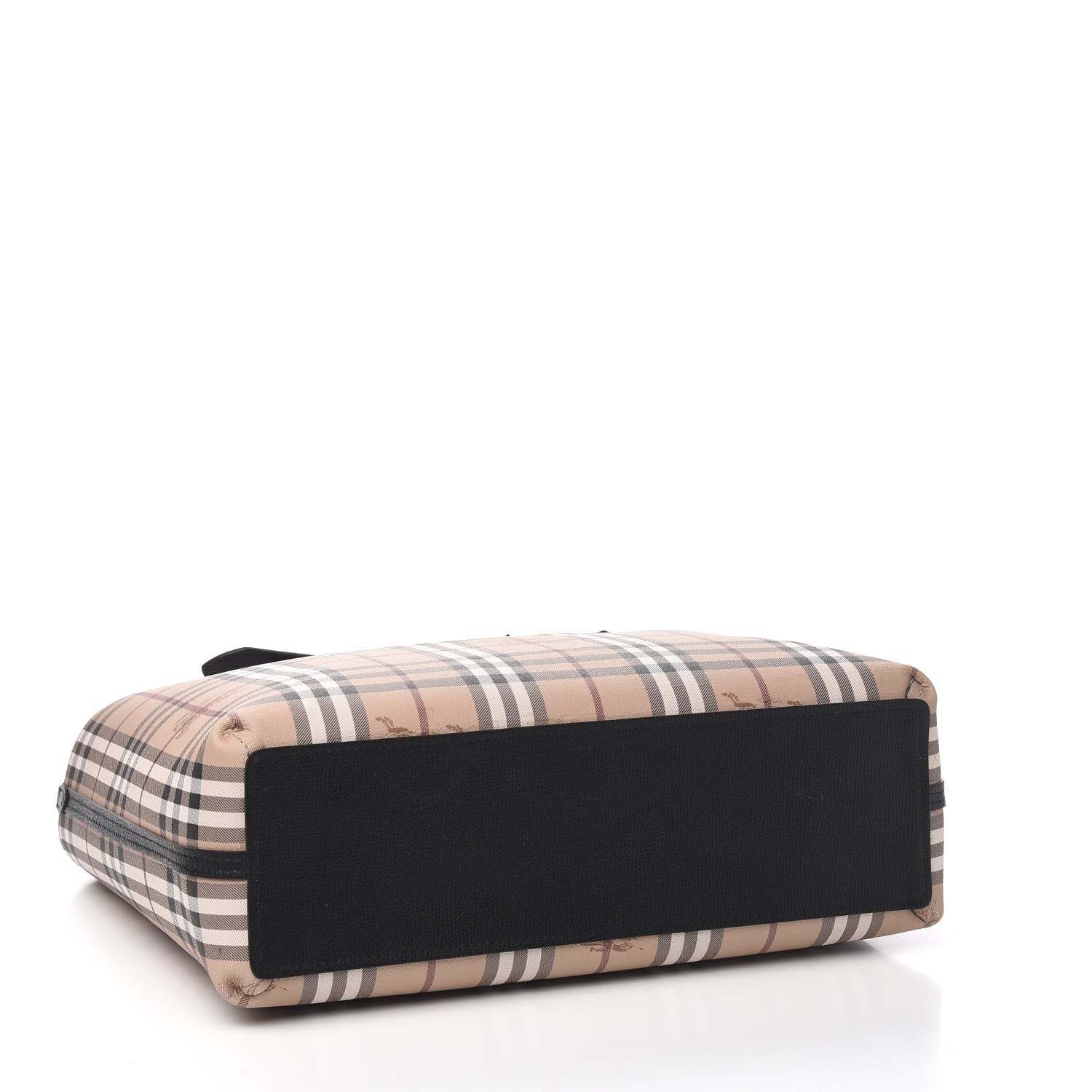 Burberry Grainy Calfskin Haymarket Check Medium Reversible Tote Black 5 of 15