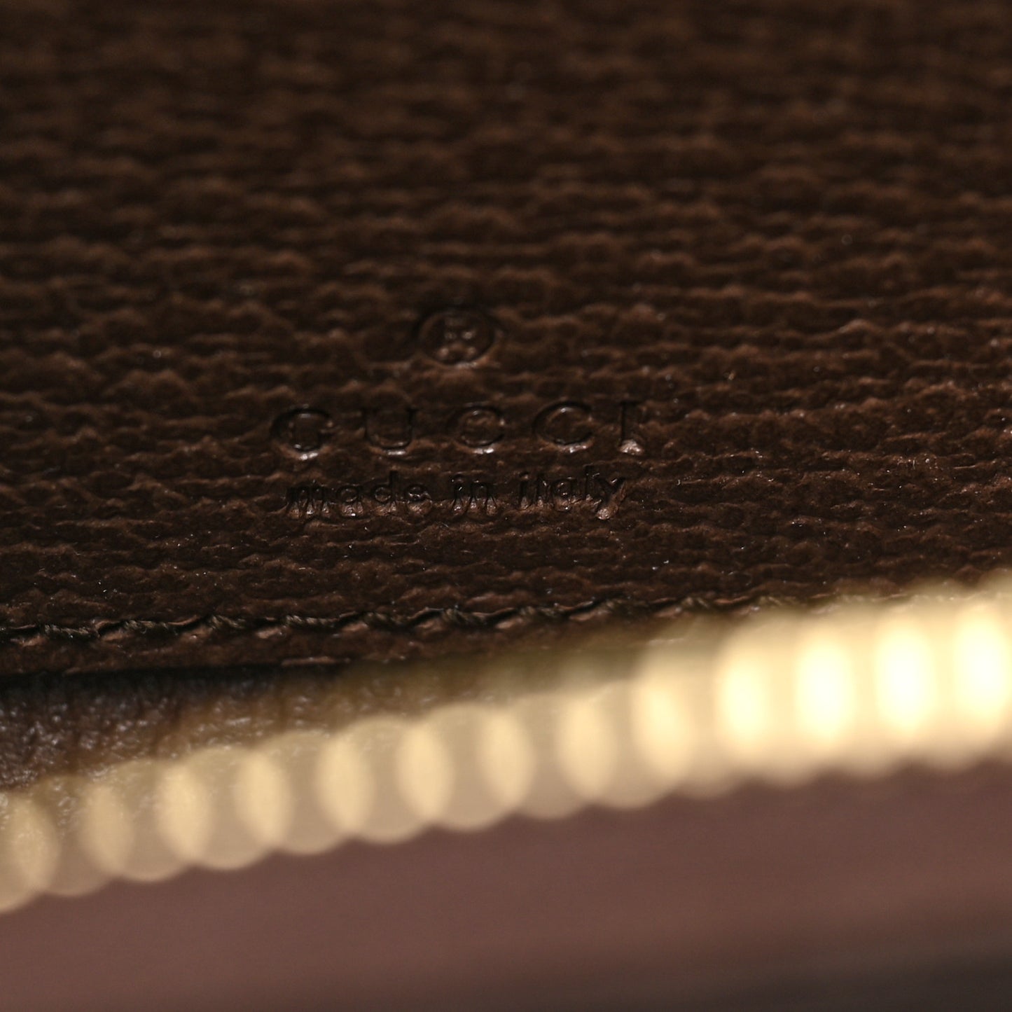 GG Supreme Monogram Textured Dollar Calfskin Web Ophidia Zip Around Card Case Wallet Beige Ebony New Acero