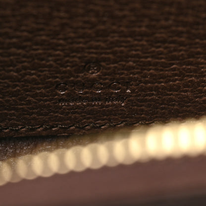 Gucci GG Supreme Monogram Textured Dollar Calfskin Web Ophidia Zip Around Card Case Wallet Beige Ebony New Acero 6 of 8