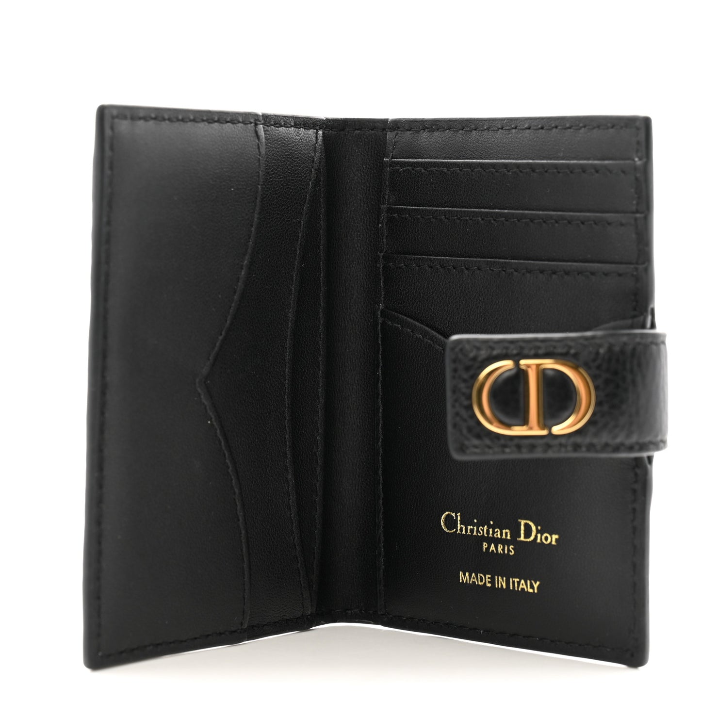 Supple Calfskin Cannage Caro Dandelion Card Holder Black