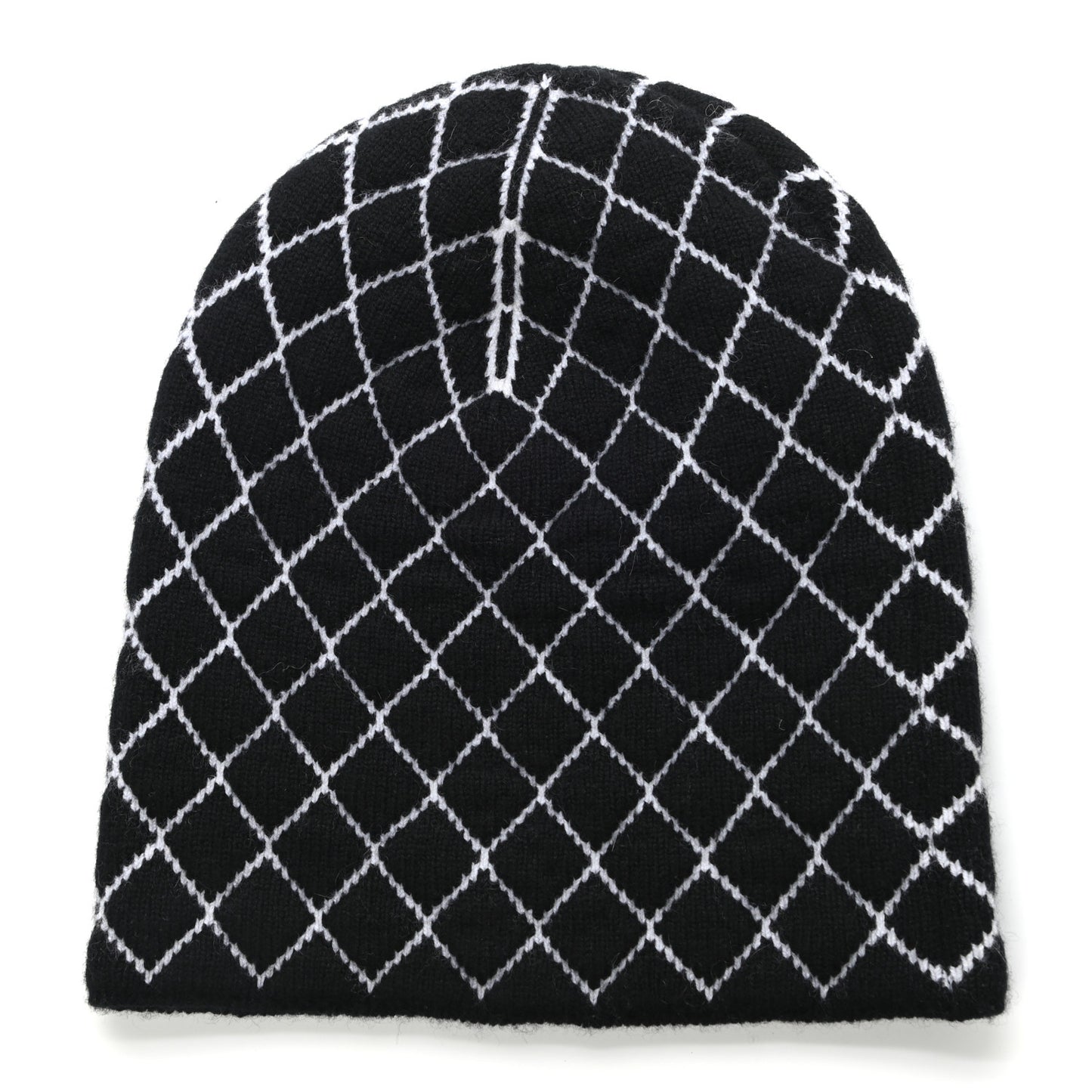 Cashmere CC Beanie Hat Black White