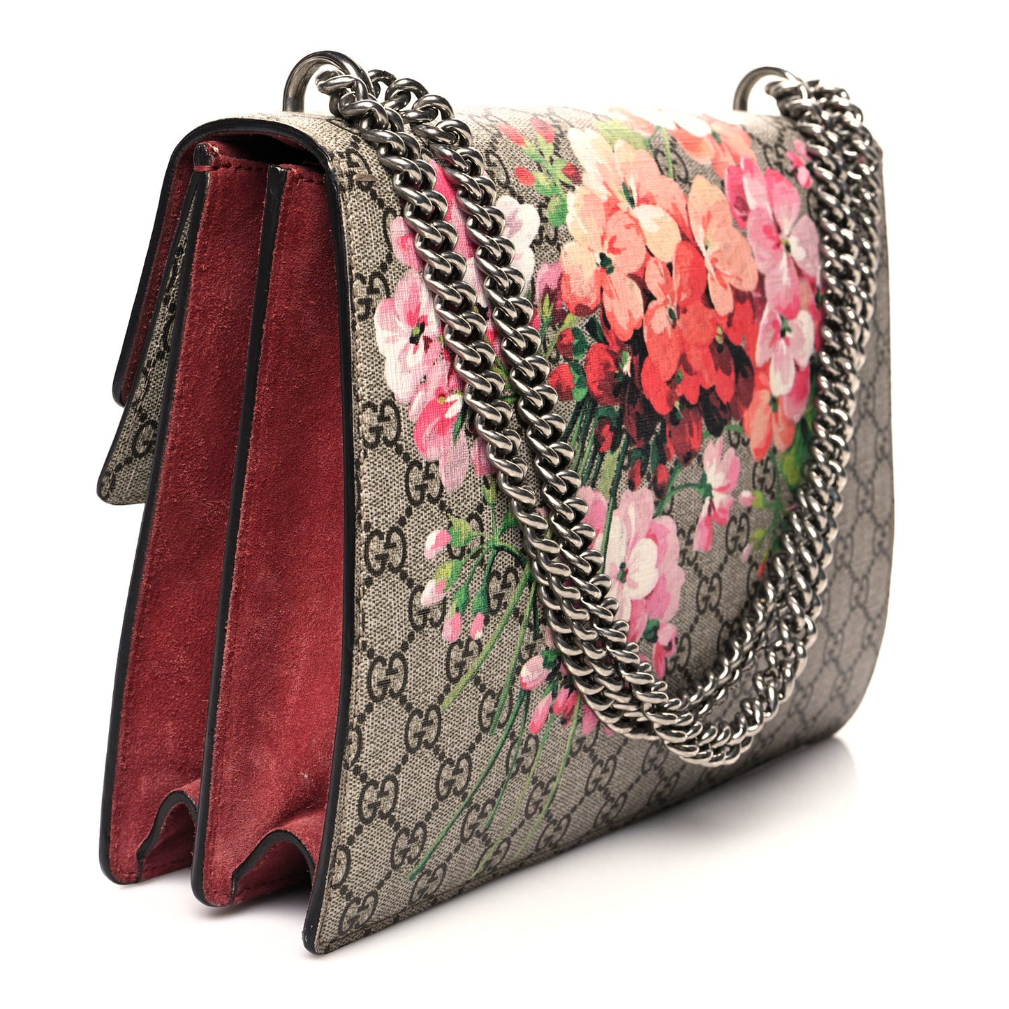 GG Supreme Monogram Blooms Medium Dionysus Shoulder Bag Beige Multicolor Dry Rose