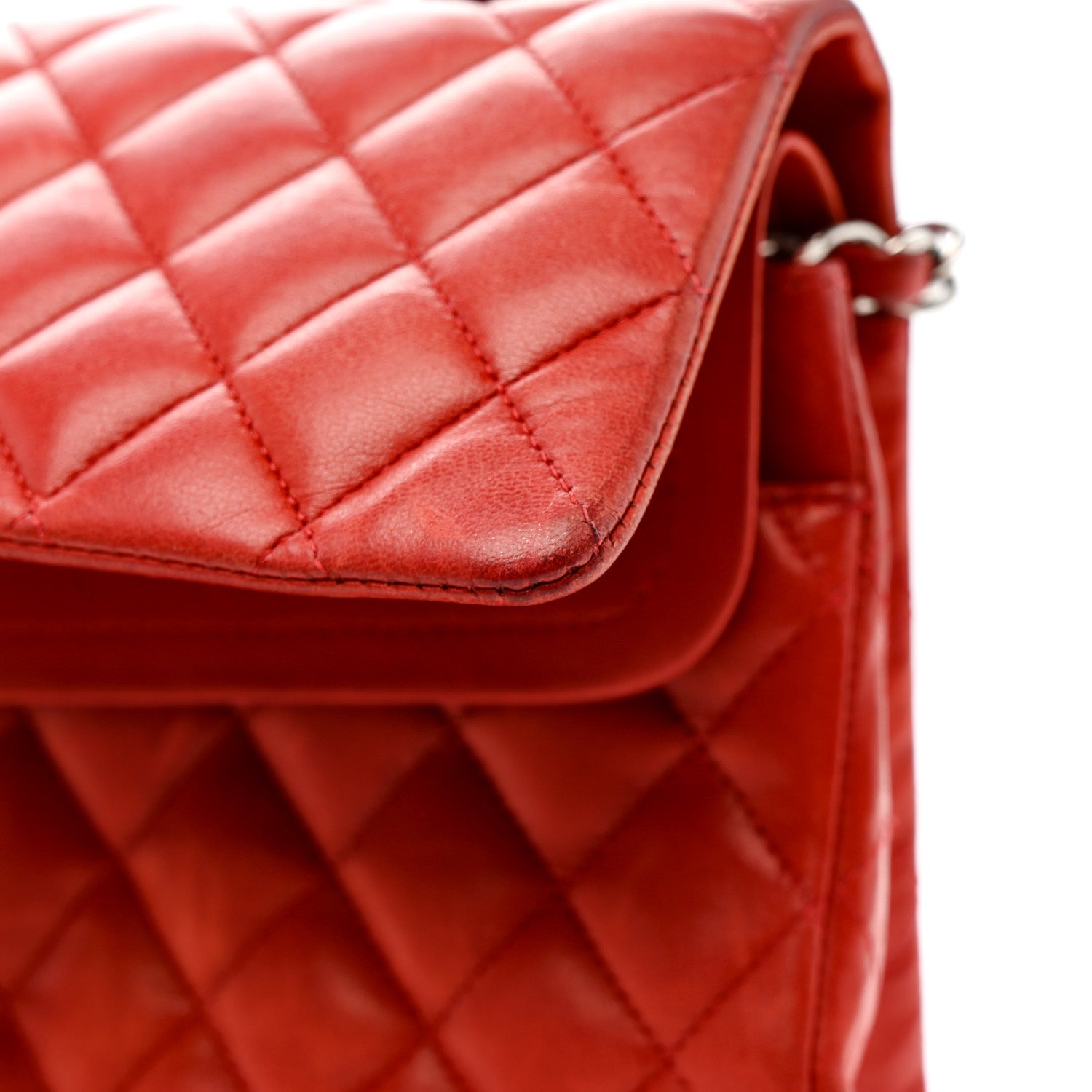 Chanel Lambskin Quilted Medium Double Flap Red 19 of 23