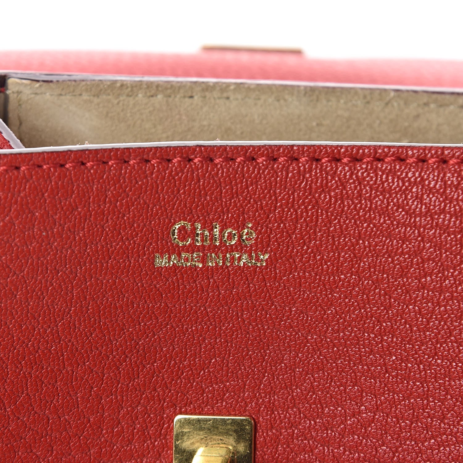 Chloe Grained Lambskin Nano Drew Shoulder Bag Intense Red 6 of 8