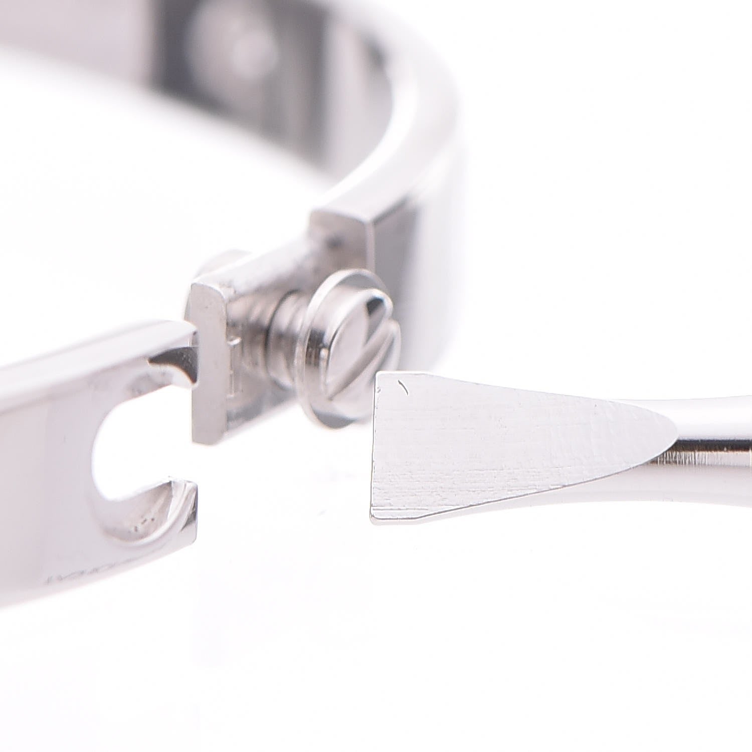 Cartier 18K White Gold 4 Diamond LOVE Bracelet 17 7 of 9