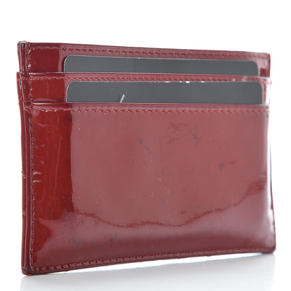 Chanel Patent Quilted Brilliant Card Holder Red 3 of 13