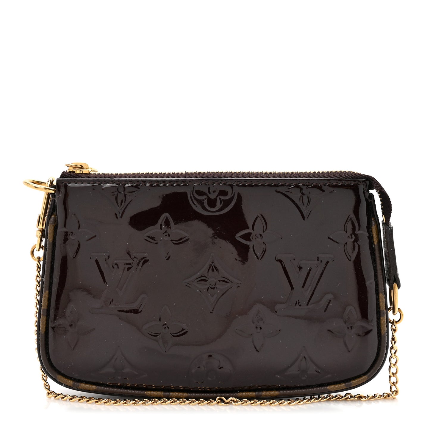 Vernis Monogram Mini Pochette Accessories Amarante