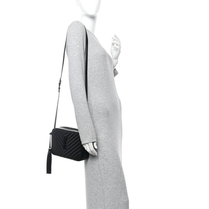 Saint Laurent Calfskin Matelasse Monogram Monochrome Lou Camera Bag Black 2 of 9