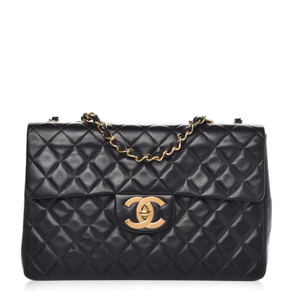 Chanel Lambskin Quilted XL Jumbo Single Flap Black 1 of 9