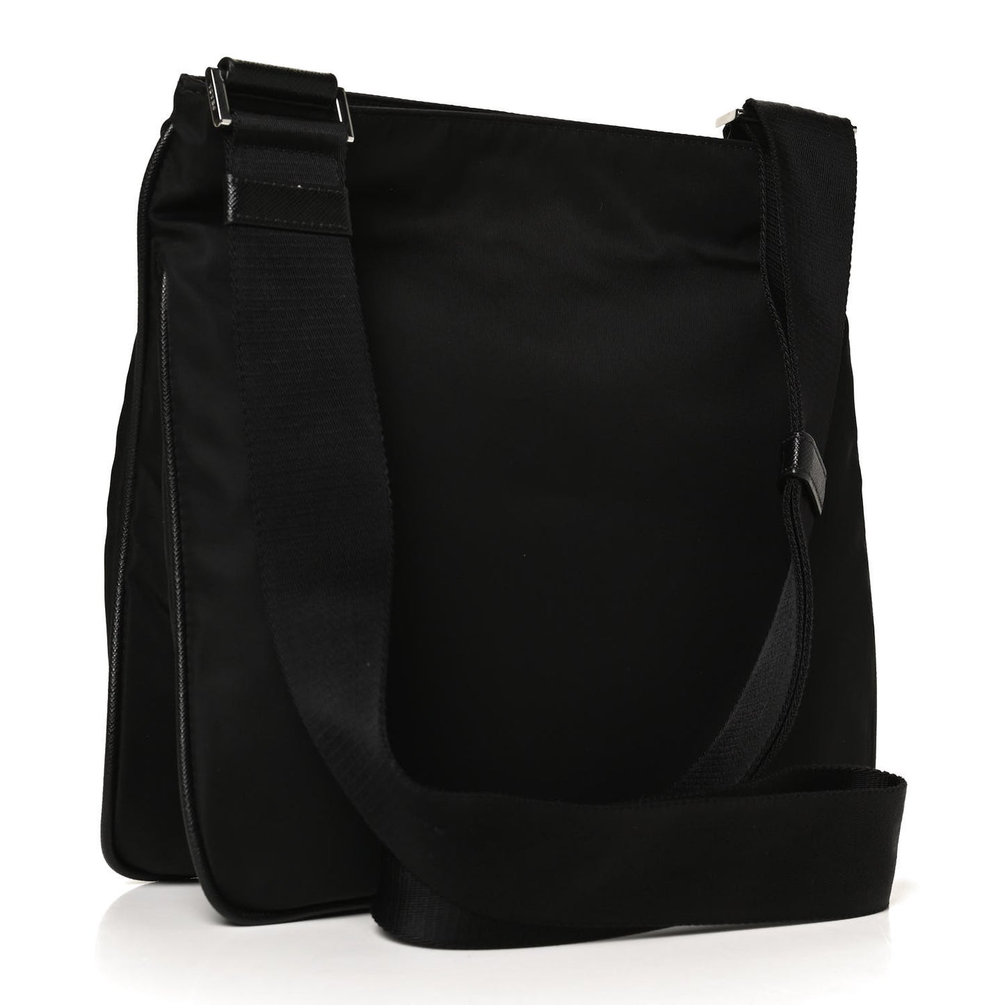 Nylon Vela Flat Messenger Bag Black