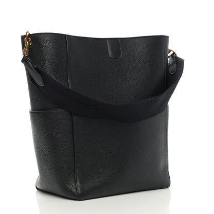 Celine Soft Grained Calfskin Sangle Bucket Bag Black 3 of 9
