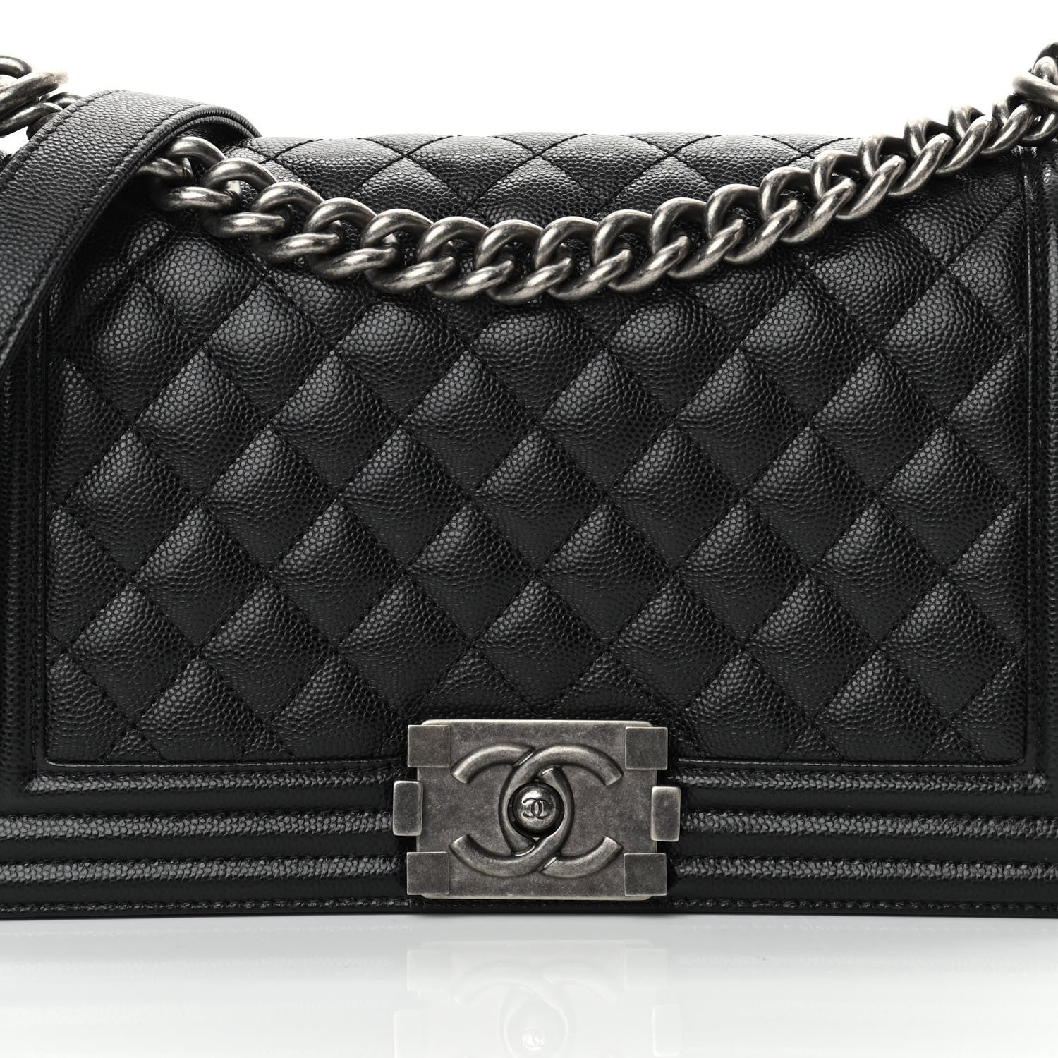 Chanel Caviar Quilted Medium Boy Flap Black 8 of 12