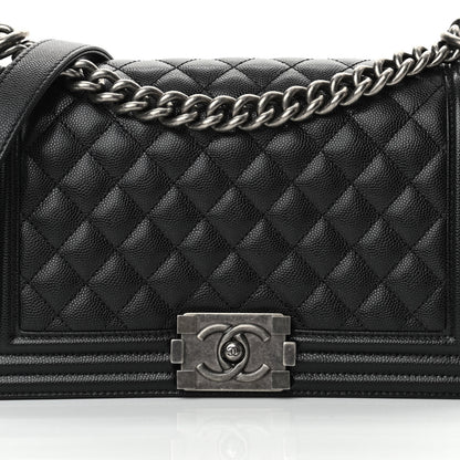Chanel Caviar Quilted Medium Boy Flap Black 8 of 12