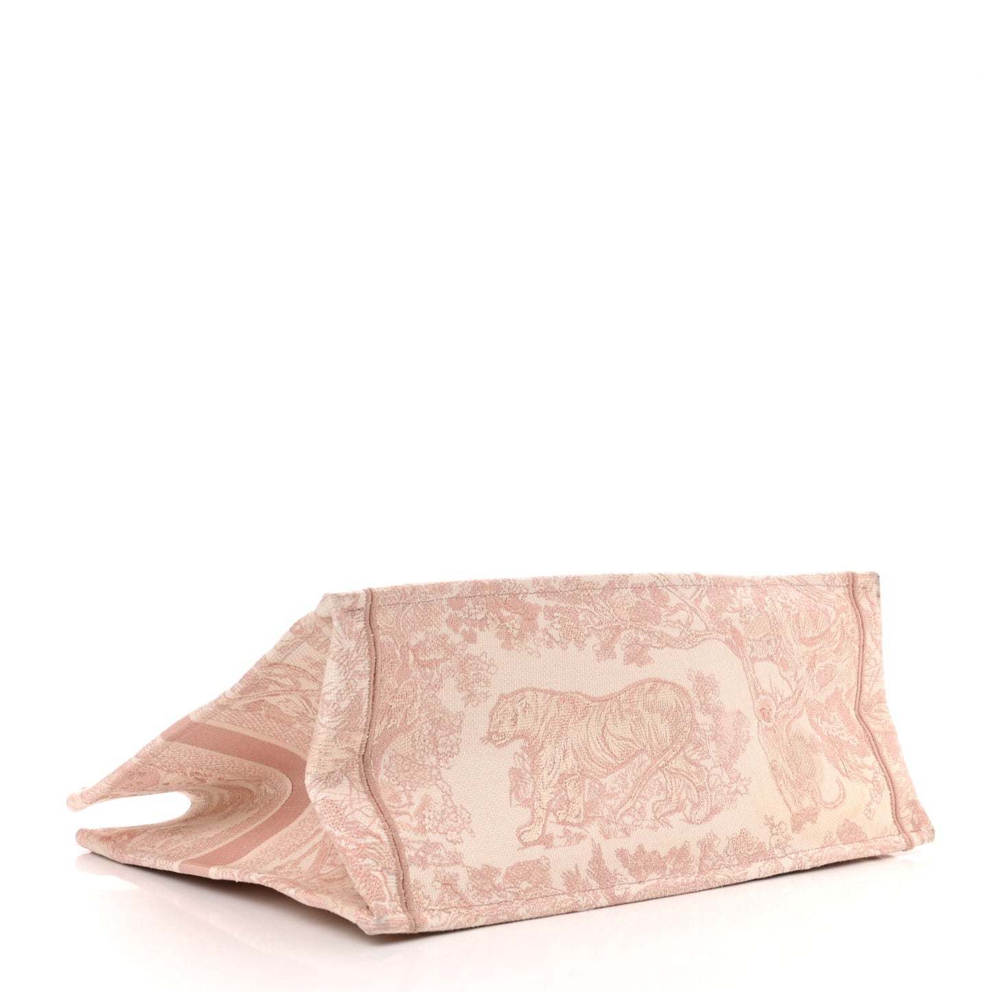 Canvas Toile De Jouy Embroidered Large Book Tote Pink