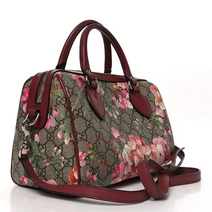 Gucci GG Supreme Monogram Blooms Small Boston Beige Multicolor Dry Rose 3 of 11