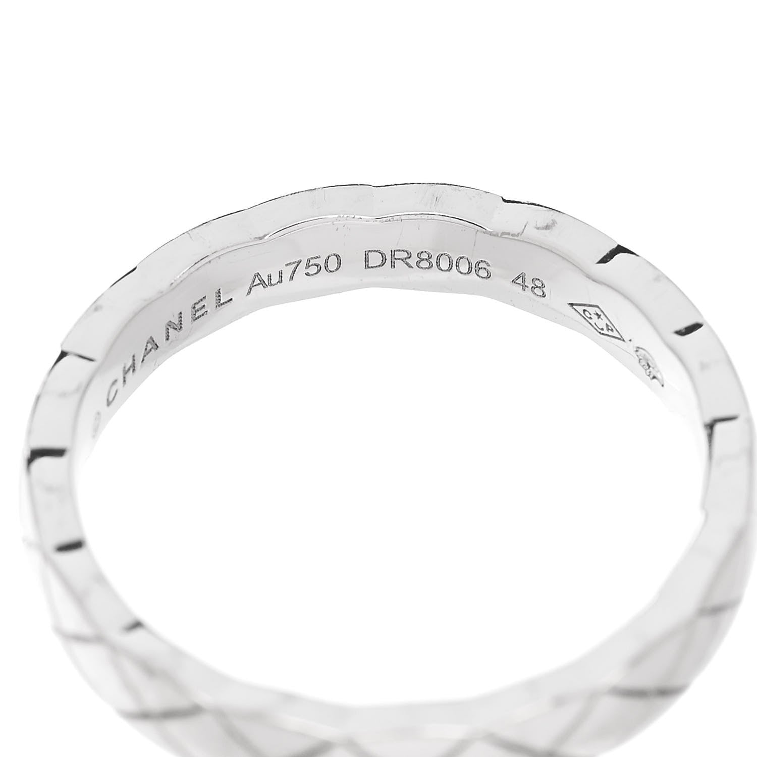 Chanel 18K White Gold Mini Coco Crush Ring 48 4.5 4 of 5