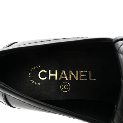 Chanel Lambskin Quilted CC Turnlock Loafers 36 Black 8 of 10