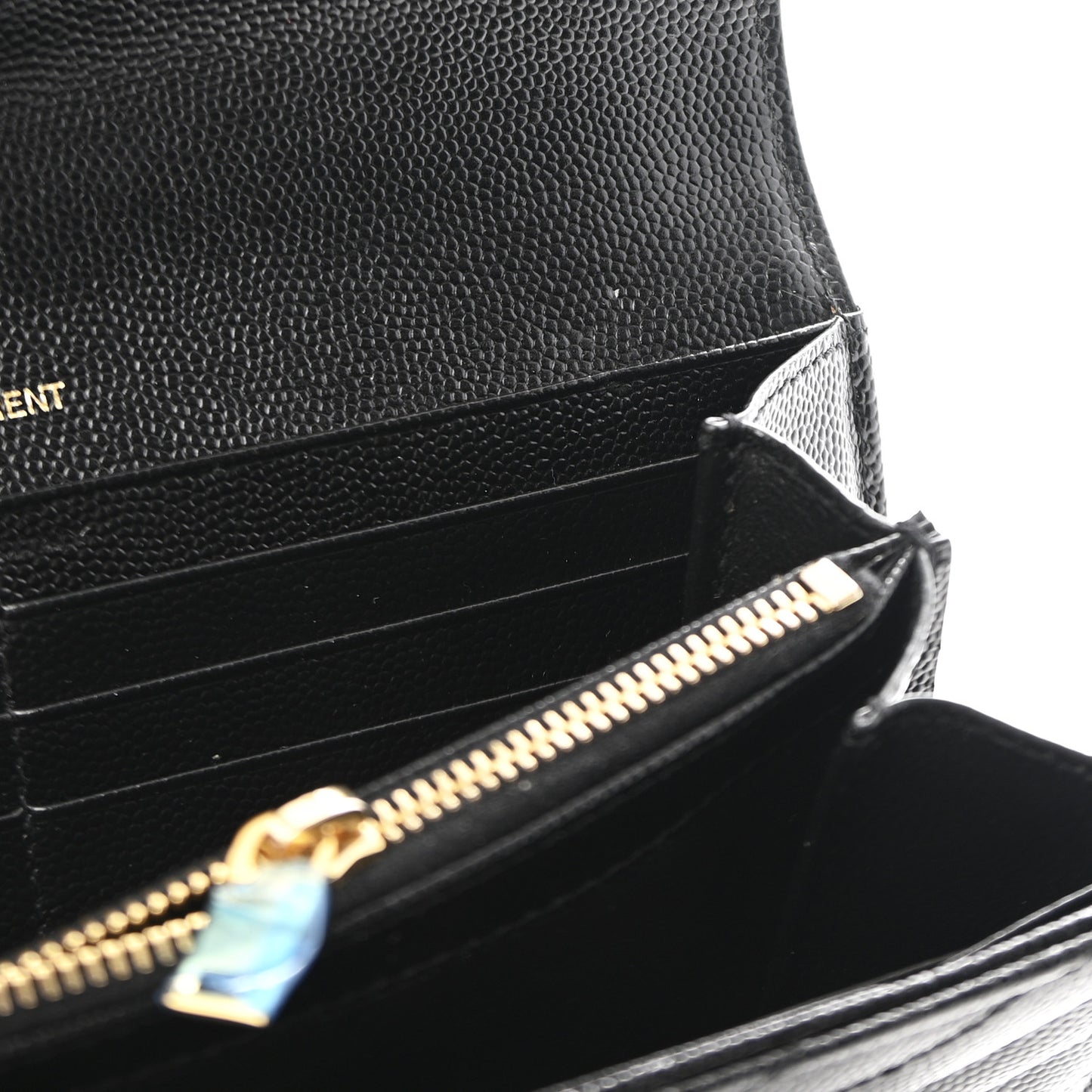Grain De Poudre Matelasse Chevron Monogram Flap Wallet Black