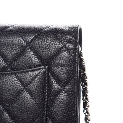 Chanel Caviar Quilted Wallet On Chain WOC Navy Blue 11 of 17