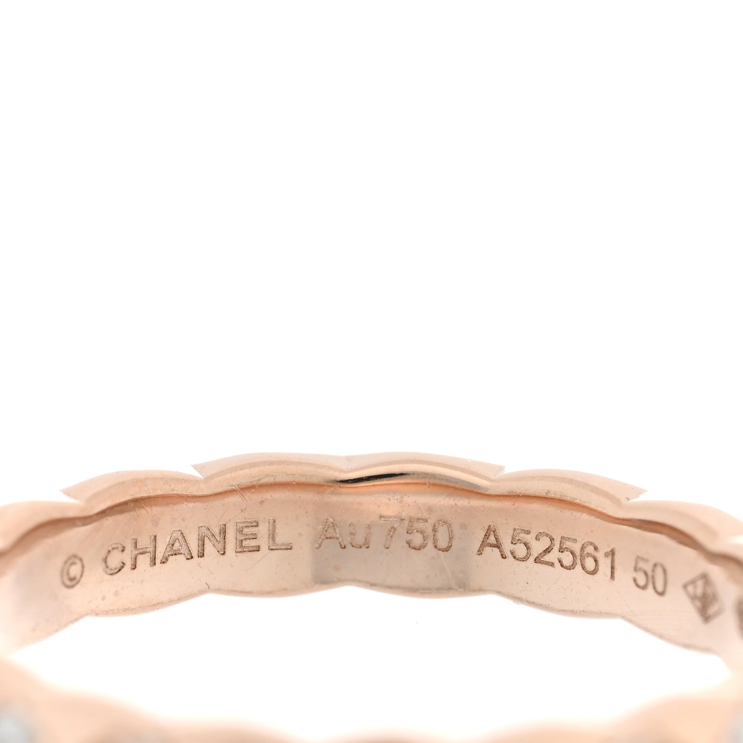 18K Beige Gold Diamond Mini Coco Crush Ring 50 5.25