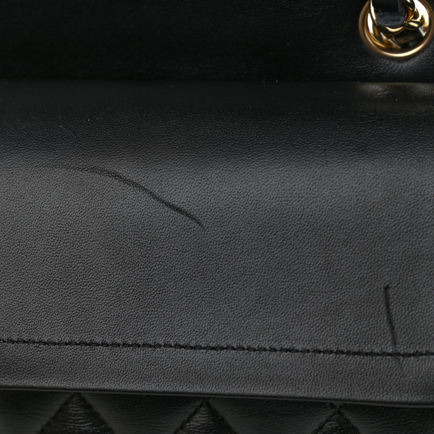Lambskin Quilted Medium Double Flap Black
