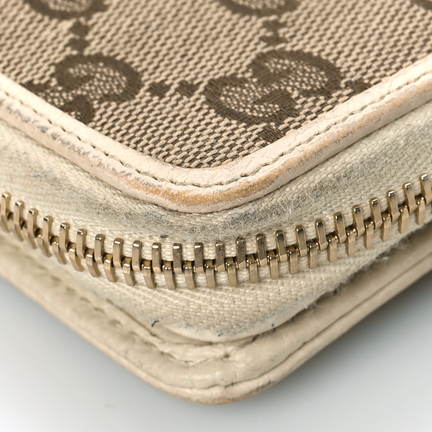 Gucci Monogram Dollar Calfskin Zip Around French Flap Wallet Beige Ebony Avoire 12 of 14