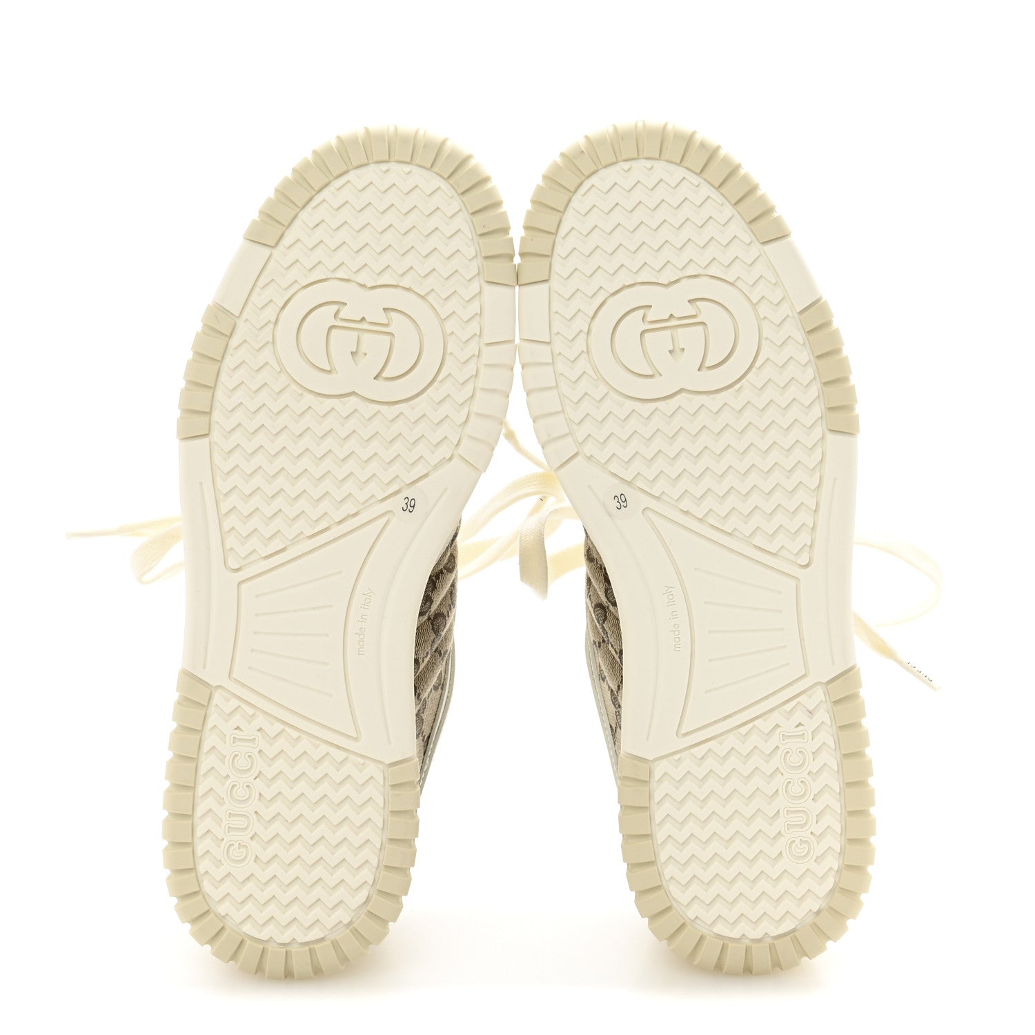 Gucci Calfskin GG Monogram Re-Web Womens Sneakers 39 White Beige Ebony 6 of 9