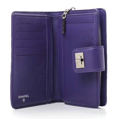 Chanel Lambskin Quilted Reissue Zipped Pocket Wallet Purple. 5 of 11