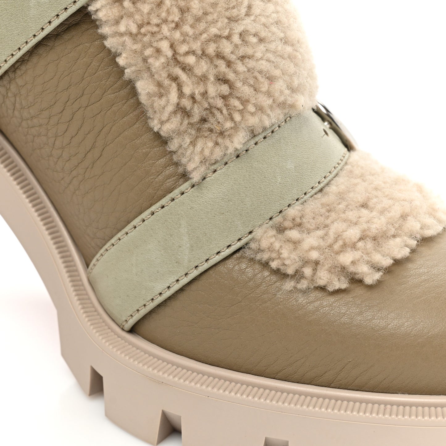 Calfskin Shearling Pole Chic 70 Booties 39 Champignon