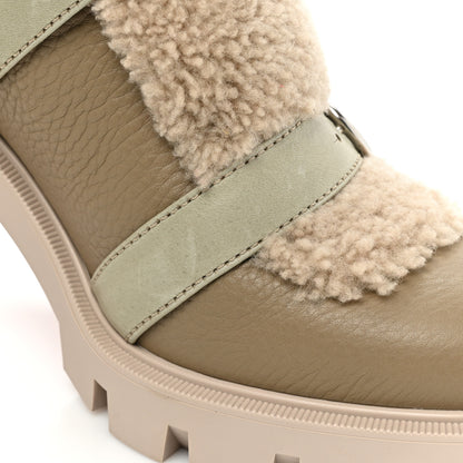 Christian Louboutin Calfskin Shearling Pole Chic 70 Booties 39 Champignon 12 of 13