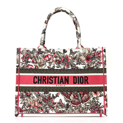 Christian Dior Canvas Embroidered Medium Butterfly Print Book Tote Multicolor 1 of 9