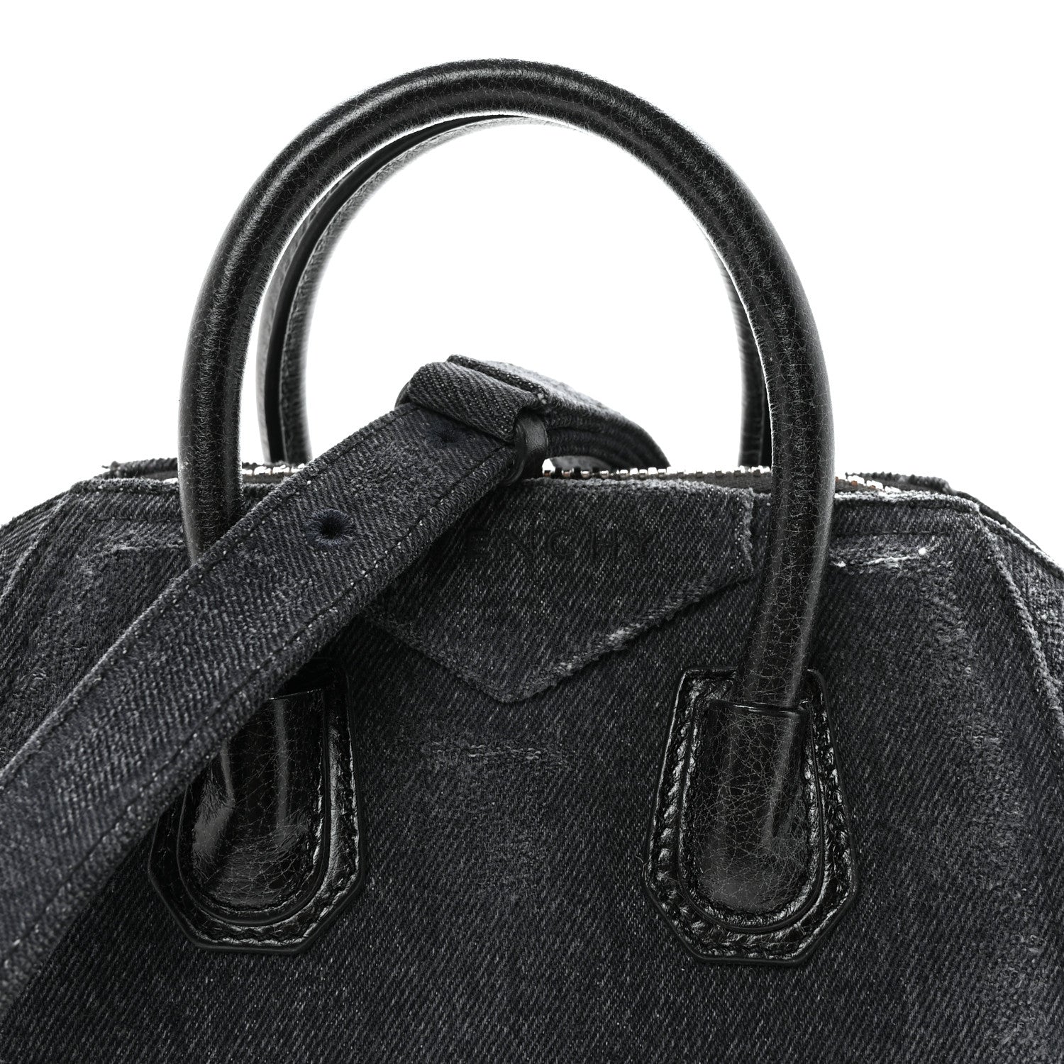 Givenchy Washed Denim Mini Antigona Shoulder Bag Black 8 of 10