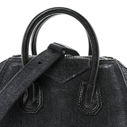 Givenchy Washed Denim Mini Antigona Shoulder Bag Black 8 of 10