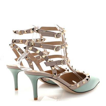 Valentino Garavani Nappa Rockstud Ankle Strap 65mm Pumps 38 Morning Dew Poudre 5 of 10
