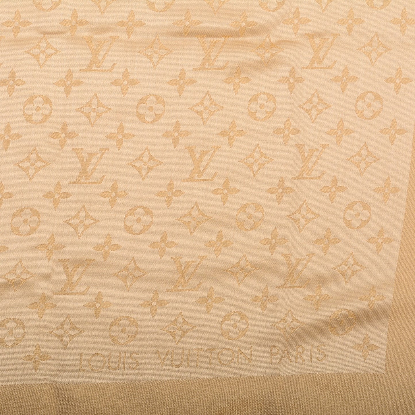 Silk Lurex Wool Monogram Shine Shawl Gold