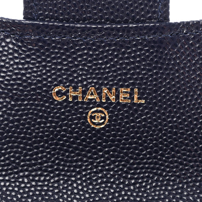 Chanel Caviar Quilted Flap Card Holder Wallet Navy Blue 6 of 9