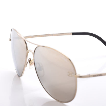 Chanel Polarized CC Aviator Sunglasses 4189-T-Q Pale Gold 6 of 8