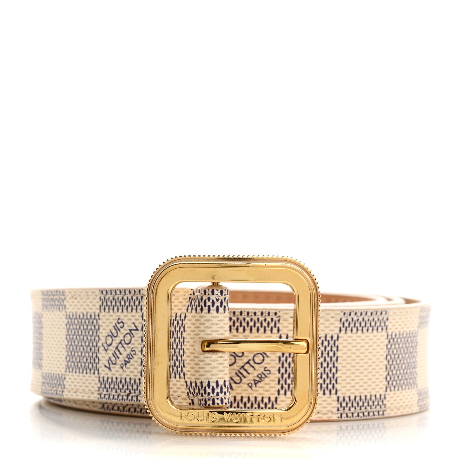 Louis Vuitton Damier Azur 30mm Tresor 95 38 Belt 1 of 10
