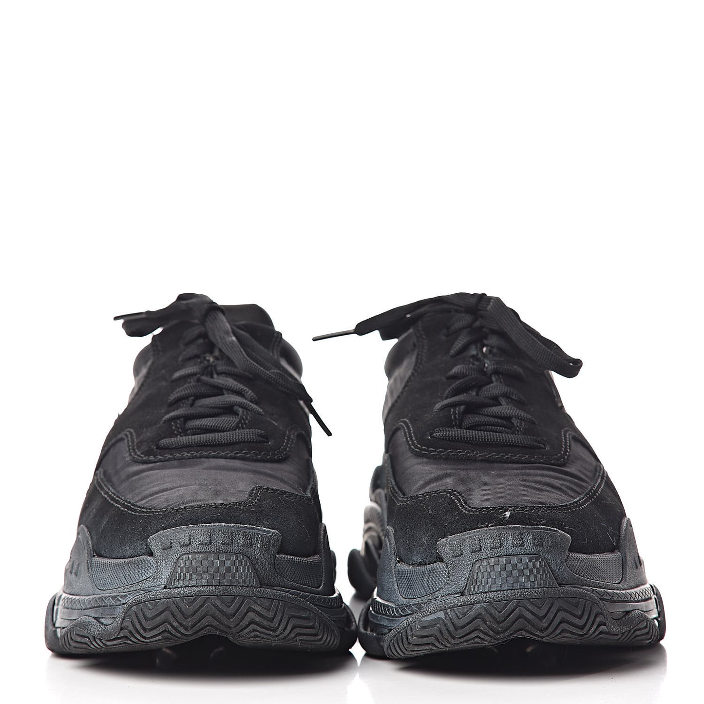 Nylon Suede Womens Triple S 2.0 Sneakers 40 Black
