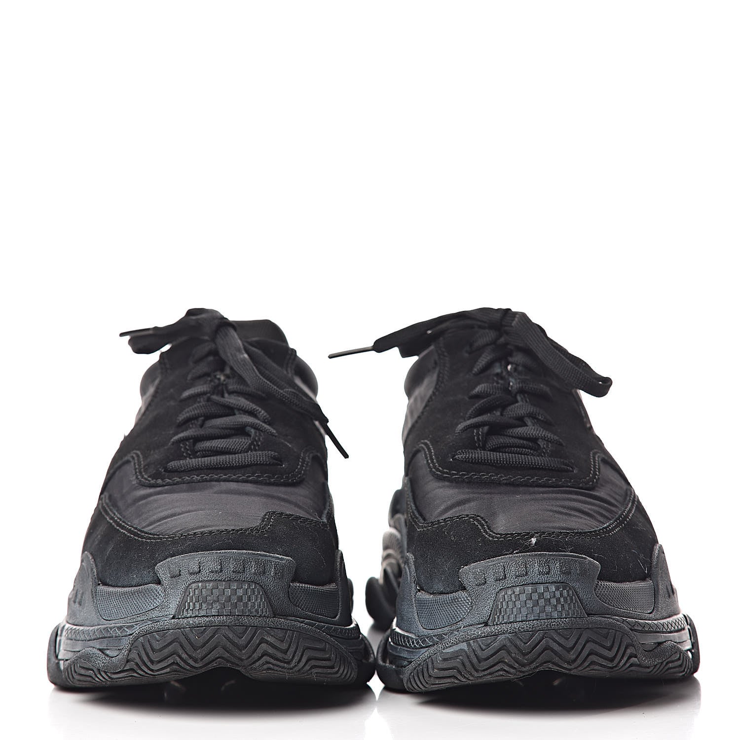Balenciaga Nylon Suede Womens Triple S 2.0 Sneakers 40 Black 2 of 9